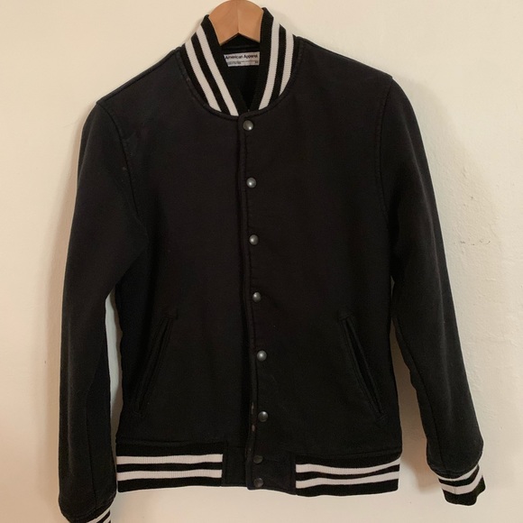 Bomber Varsity Jacket Black White 